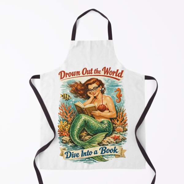 Item preview, Discover your peace: Retro mermaid while reading designed and sold by Pineapple-Tree.