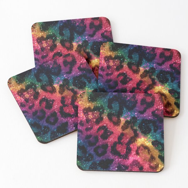 Item preview, Dark Rainbow Leopard Faux Glitter Seamless Pattern designed and sold by Nyx Creates.