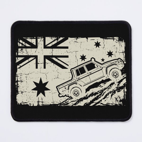 Item preview, Land Cruiser 70 Series Crew Cab Pickup Distressed Australian Flag 4x4 - Cream designed and sold by Off-Road-Zone.