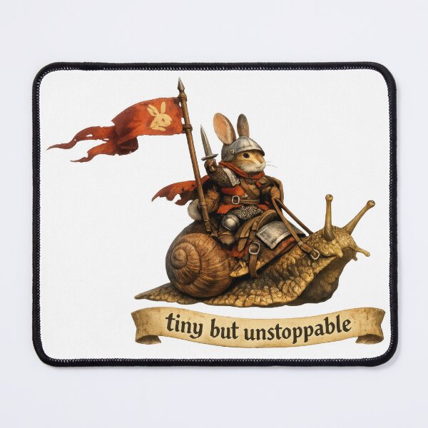 Item preview, Tiny But Unstoppable Snail Knight designed and sold by jgvisualarts.