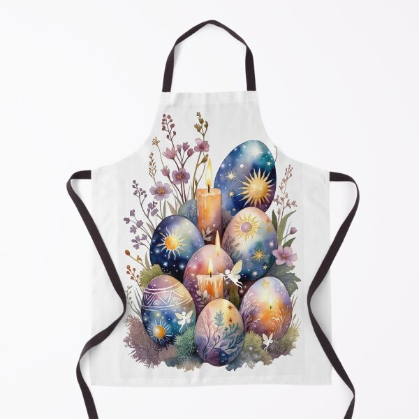 Item preview, Magical Easter Eggs with Candles and Fairies Watercolor designed and sold by TatiK-Treasures.