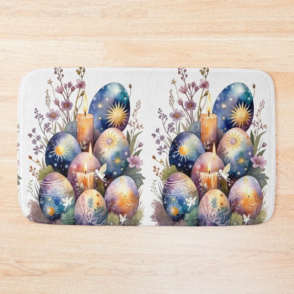 Item preview, Magical Easter Eggs with Candles and Fairies Watercolor designed and sold by TatiK-Treasures.