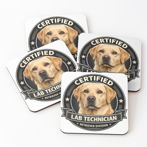 Item preview, Certified Lab Technician (Retriever Division) – Yellow Labrador Funny Dog Badge Design designed and sold by 486DesignCo.