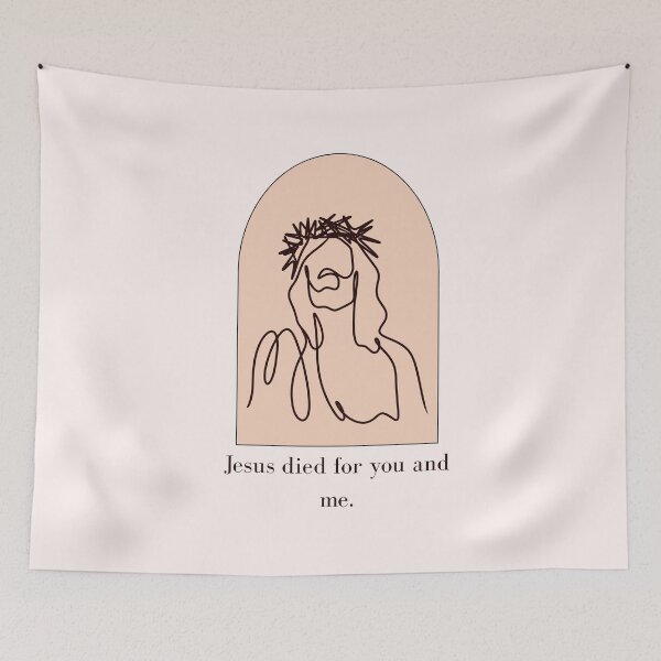 Item preview, Jesus Died for You and Me ~ Christian Quote designed and sold by ArtsieChristian.