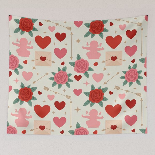 Item preview, Valentine's Day Seamless Pattern – Hearts, Roses & Cupid designed and sold by Midnight Veil Designs.
