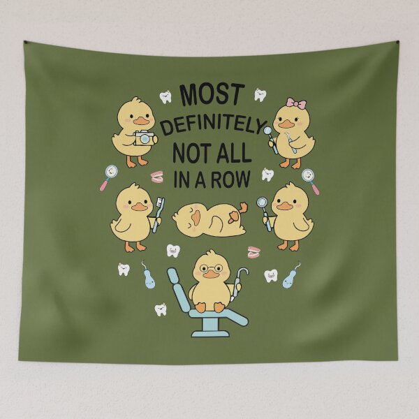 Item preview, Most Definitely Not All in A Row Funny Dentist Duck Joke designed and sold by FreshVibe Prints.