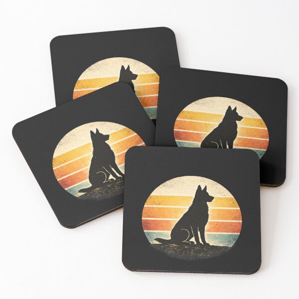 Item preview, German Shepherd Sunset Silhouette Retro Dog Lover Design designed and sold by ZEBBEDE - Minimal Streetwear .