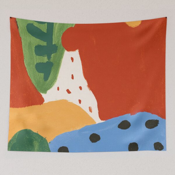 Item preview, Abstract Desert Landscape Colorful Modern Shapes Mid Century designed and sold by trajeado14.