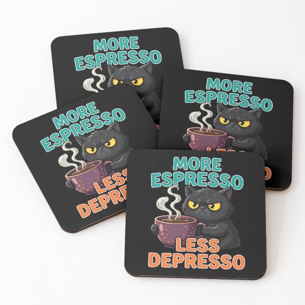 Item preview, More Espresso Less Depresso Funny Cat designed and sold by Chaotic Cuties.