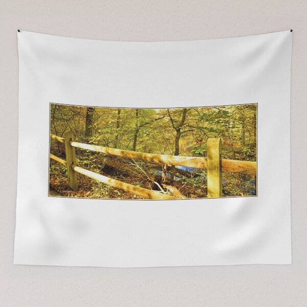 Item preview, Wooden Fence Along a Forest Trail in Early Autumn, Pennypack Park, Philadelphia, Pennsylvania designed and sold by AMacGPhilly.