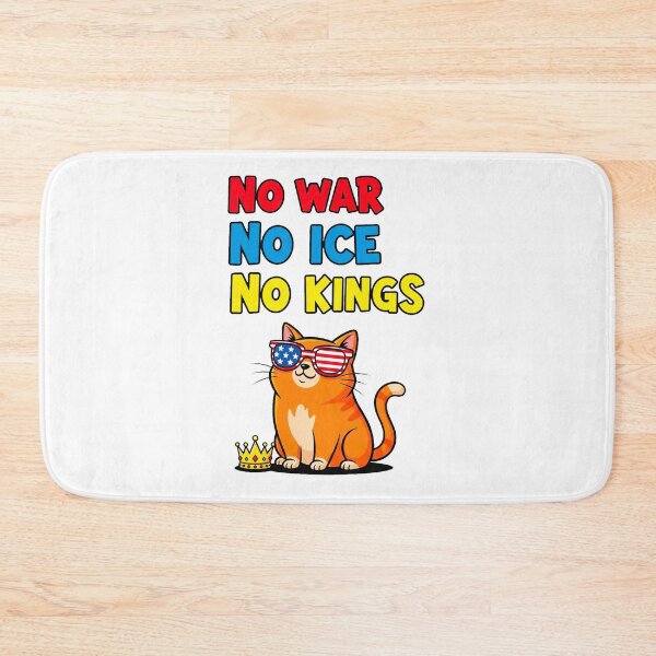 Item preview, No War No Ice No Kings Cat T-Shirt – Funny Political Cat Graphic, USA Flag Sunglasses, Trendy Streetwear designed and sold by Pollock.