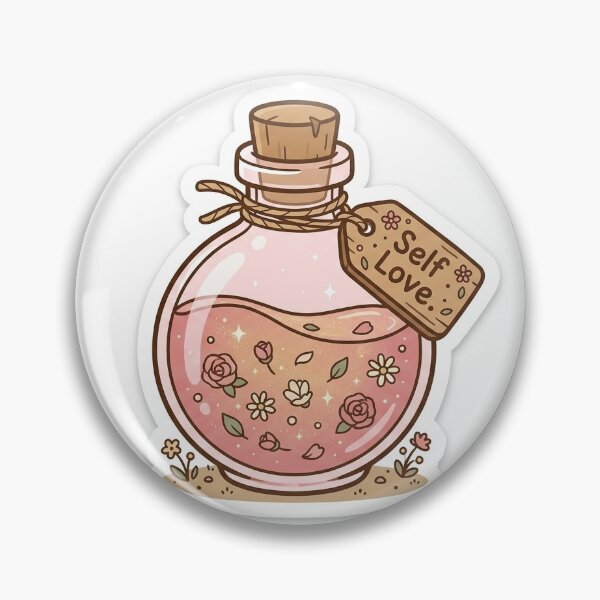 Item preview, Self Love Potion | Cottagecore Floral Glass Bottle Sticker designed and sold by fashion by sej.