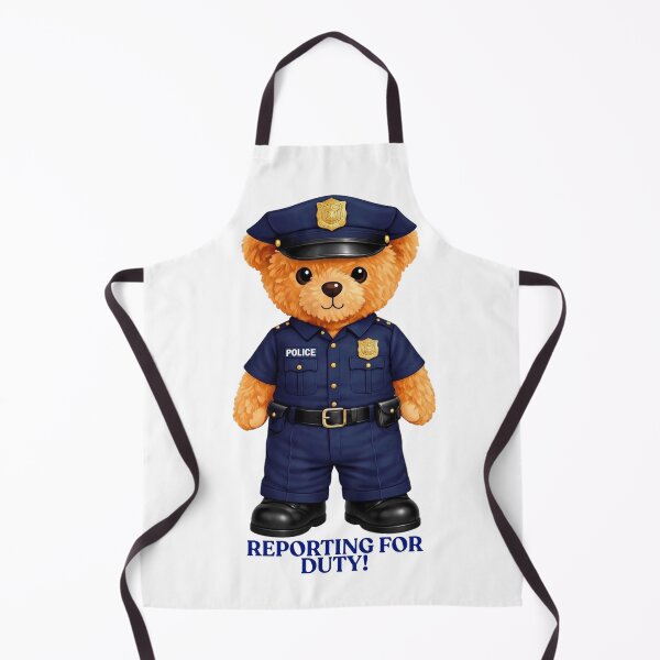 Item preview, Cute Police Officer Teddy Bear in Uniform and Cap Illustration designed and sold by CuteBear87.