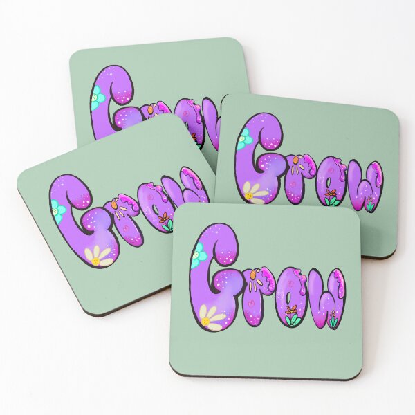 Item preview, Grow Floral Bubble Letter Retro Boho Aesthetic designed and sold by Artonmytee.