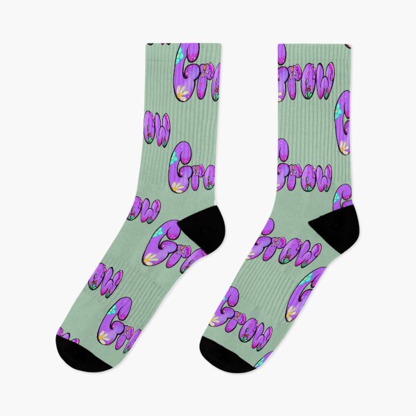Item preview, Grow Floral Bubble Letter Retro Boho Aesthetic designed and sold by Artonmytee.