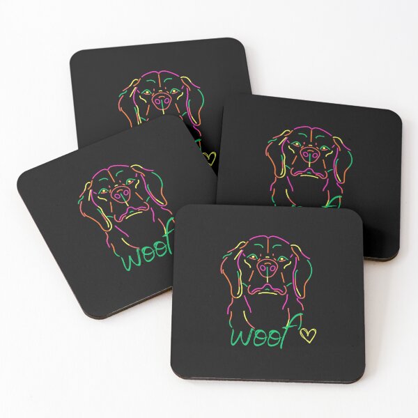 Item preview, Woof – Neon Dog Outline Cute Dog Lover Design designed and sold by Mohtarma Designs.