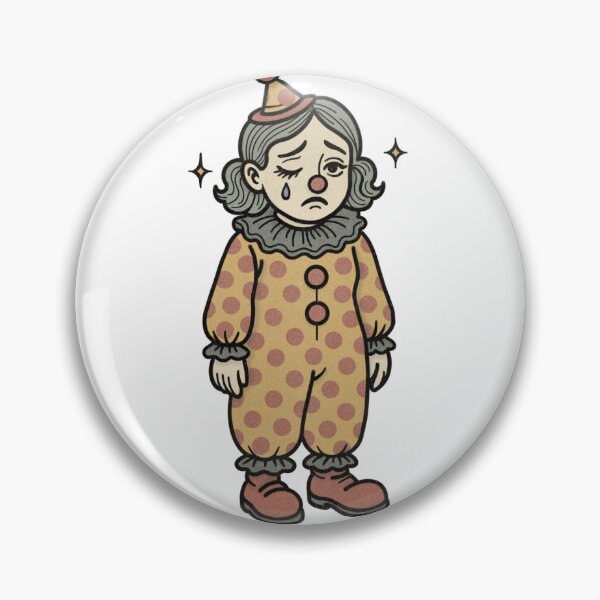 Artikelvorschau, Trauriges Clownmädchen – Retro-Clowncore-Illustration entworfen und verkauft von LaPolilladPapel.