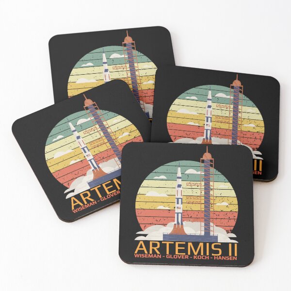 Item preview, Artemis II Retro Sunset Rocket Launch - Wiseman - Glover - Koch - Hansen designed and sold by legendaryskins.