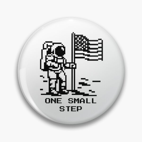 Item preview, One small step pixel astronaut Moon landing design designed and sold by CleanDecor.