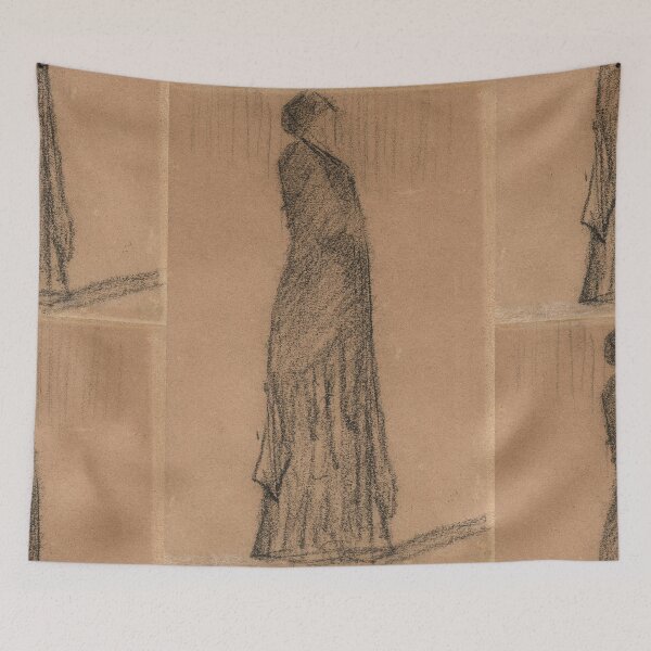 Item preview, Femme Debout Tournee a Droite by Georges Seurat: Minimalist Figure Study designed and sold by artofuniverse.