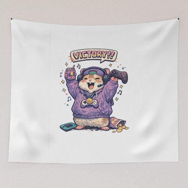 Item preview, Epic Victory for the Gamer Hamster! – Celebrating Pet Illustration designed and sold by NextNoob485.