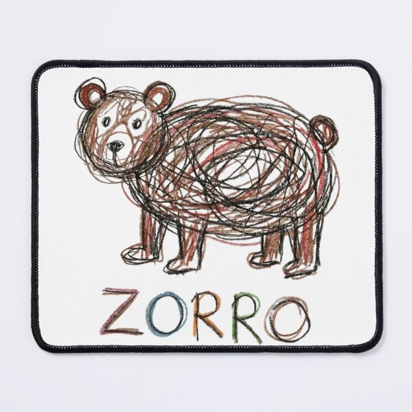 Item preview, Scribble Zorro Bear Outsider Art Print designed and sold by Maangata Art.
