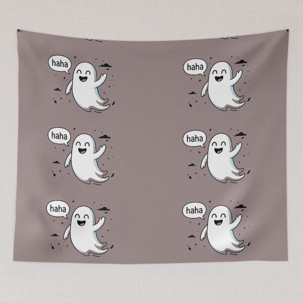 Item preview, Cute Laughing Ghost - Funny Happy Spirit Comic designed and sold by Raw Tigers.