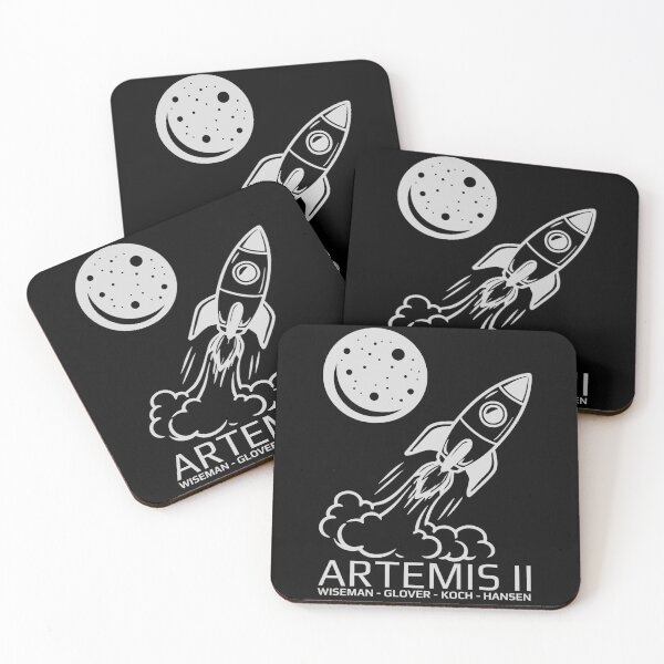 Item preview, Artemis II Retro Cartoon Moon Rocket - Wiseman - Glover - Koch - Hansen designed and sold by legendaryskins.
