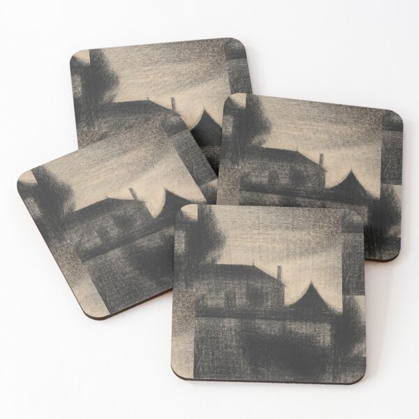 Item preview, House at Dusk La Cite by Georges Seurat: Neo Impressionist Art Print designed and sold by artofuniverse.