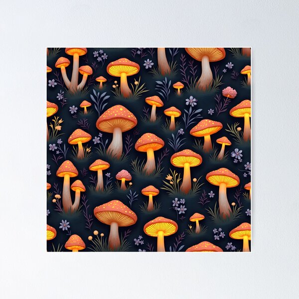 Item preview, Fantasy Botanical Collection – Mushroom Forest Pattern designed and sold by HeartlingStudio.