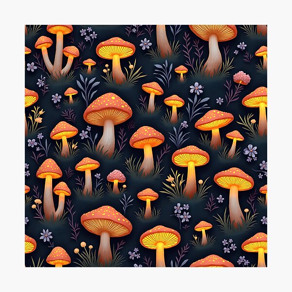 Item preview, Fantasy Botanical Collection – Mushroom Forest Pattern designed and sold by HeartlingStudio.
