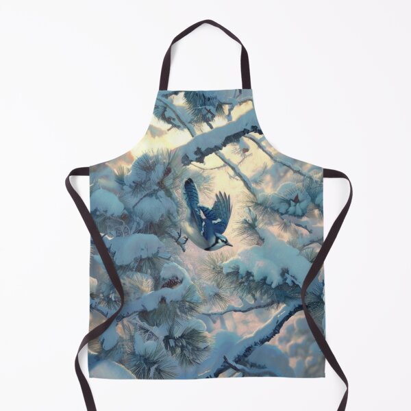 Item preview, A Blue Jay darting in snowy pine branches, Birds in Motion designed and sold by CDC40.