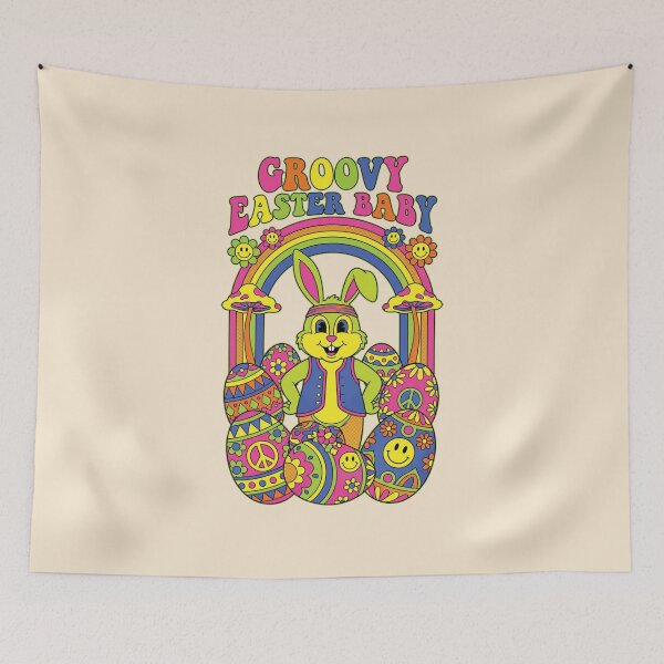 Item preview, Groovy Easter Bunny Shirt Retro Hippie Spring Vibe designed and sold by RoseRoma.