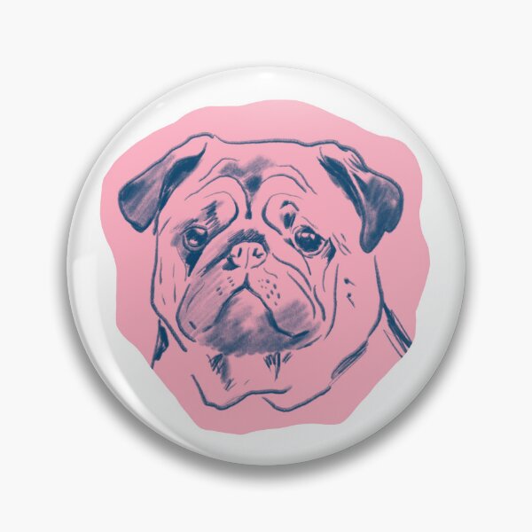 Artikelvorschau, Porträt eines rosa Mopses – eine süße Illustration für Hundeliebhaber entworfen und verkauft von AnnaVikhrArt.