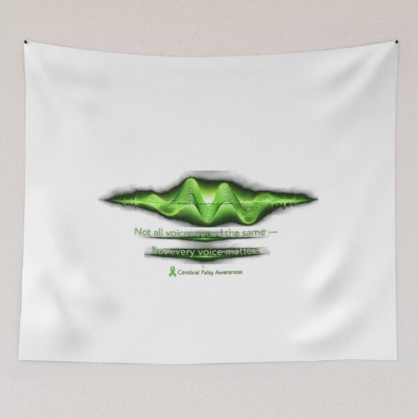 Item preview, Not All Voices Sound the Same – Cerebral Palsy Awareness Sound Wave Double Starburst designed and sold by Mirgonhood.