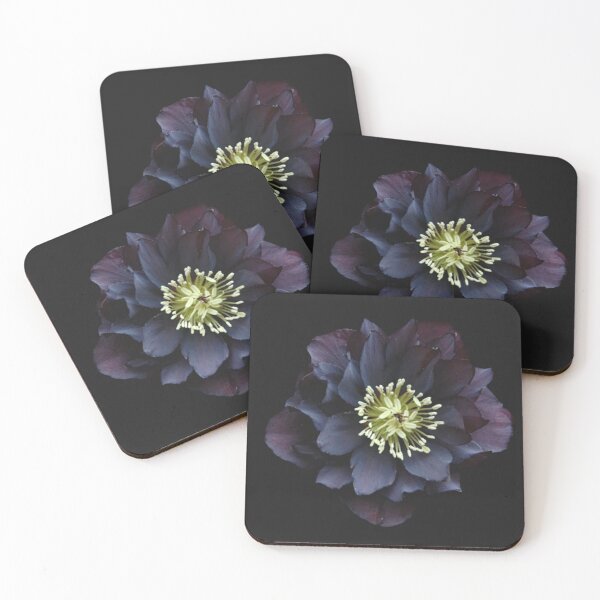 Item preview, Dark Purple Flower on Black Background designed and sold by ArtbyValks.
