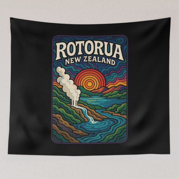 Item preview, Rotorua New Zealand Trippy Art designed and sold by TomFrontierArt.
