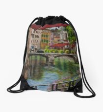 Under The Umbrella In Annecy Drawstring Bag