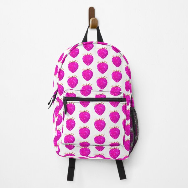 Item preview, HOT PINK STRAWBERRY Pattern| Pop Art Fruit Design | Polka Dot Aesthetic | White Background designed and sold by BlueberrySwan.