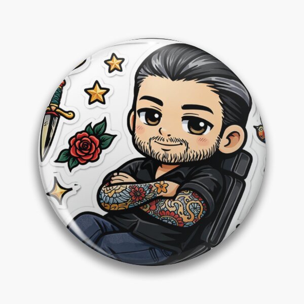 Item preview, Emanuel Sticker – Mature Tattooed Chibi | Kawaii Tattoo Artist | Personalized Name designed and sold by StickerPrénom.