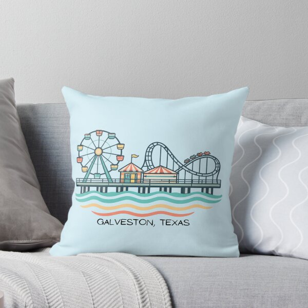 Item preview, Galveston Pleasure Pier Illustration – Retro Beach Amusement Park Coastal Texas Design designed and sold by SimplyJasper.