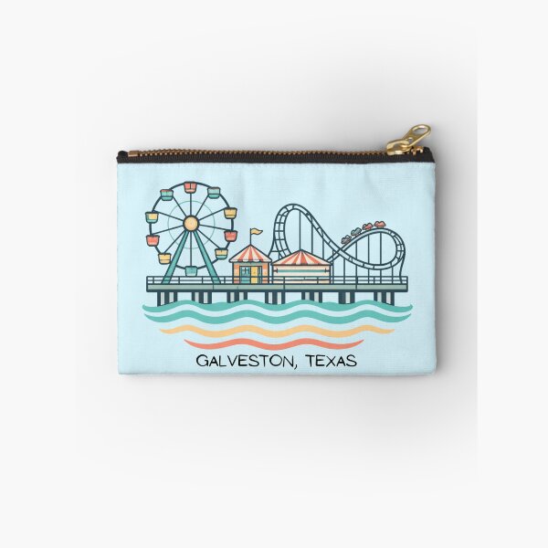 Item preview, Galveston Pleasure Pier Illustration – Retro Beach Amusement Park Coastal Texas Design designed and sold by SimplyJasper.