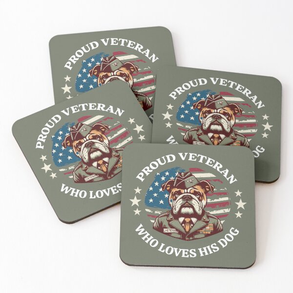 Item preview, Proud Veteran Dog Lover Patriotic Bulldog Military Veteran USA Flag Design designed and sold by Sachie's Studio.