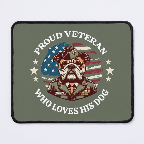 Item preview, Proud Veteran Dog Lover Patriotic Bulldog Military Veteran USA Flag Design designed and sold by Sachie's Studio.