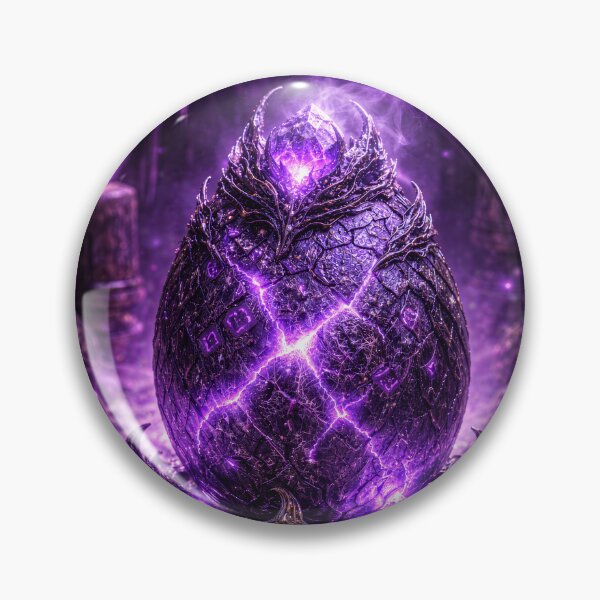 Item preview, Arcane Dragon Egg – Glowing Purple Cracks, Mystical Aura, Powerful Magic, Dark Fantasy Artifact designed and sold by DrakariArt.