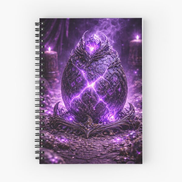 Item preview, Arcane Dragon Egg – Glowing Purple Cracks, Mystical Aura, Powerful Magic, Dark Fantasy Artifact designed and sold by DrakariArt.