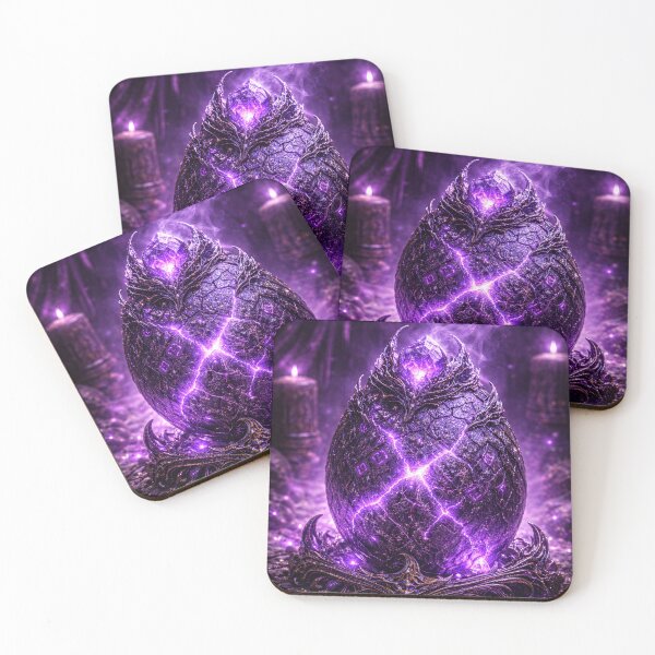 Item preview, Arcane Dragon Egg – Glowing Purple Cracks, Mystical Aura, Powerful Magic, Dark Fantasy Artifact designed and sold by DrakariArt.