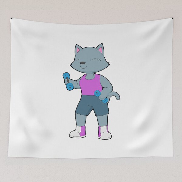 Item preview, Cat Bodybuilder Dumbbells Bodybuilding designed and sold by Snabdesign84.
