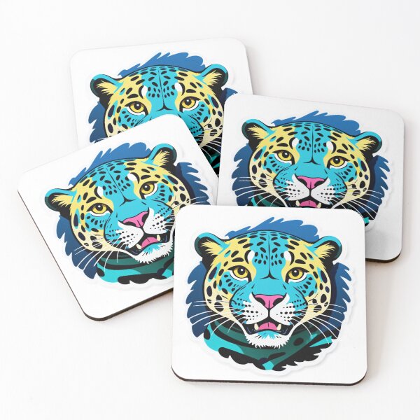 Item preview, Vibrant Neon Leopard Face Sticker designed and sold by tim tal.