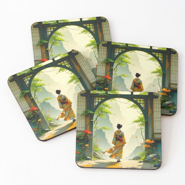 Item preview,  Beautiful Japanese geisha watching the mountains from a window  designed and sold by Coolparrotgirl.